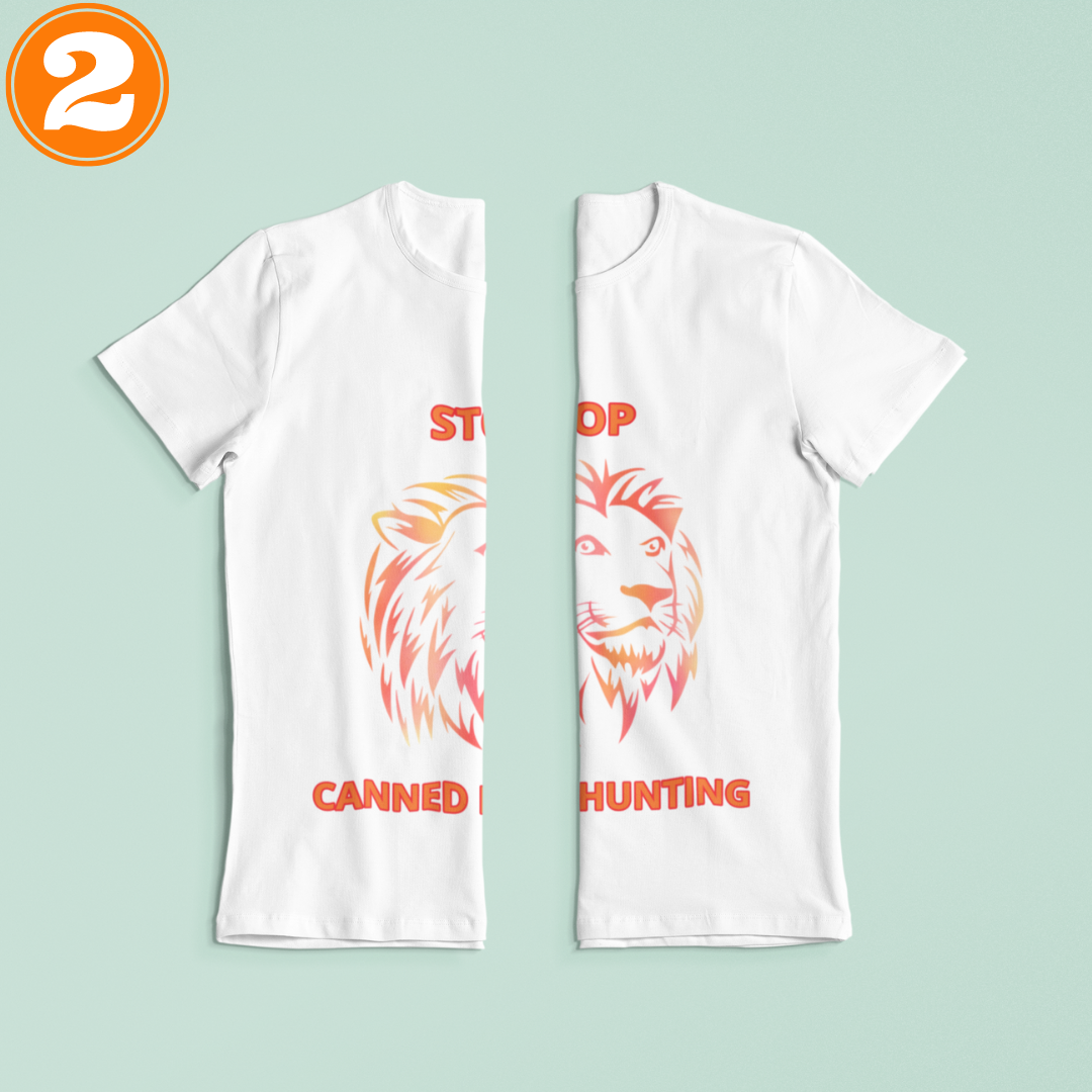 2 END CANNED LION HUNTING T-SHIRTS