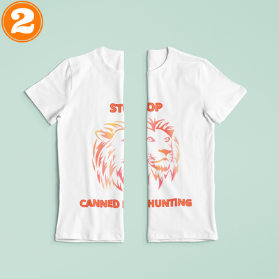 2 END CANNED LION HUNTING T-SHIRTS