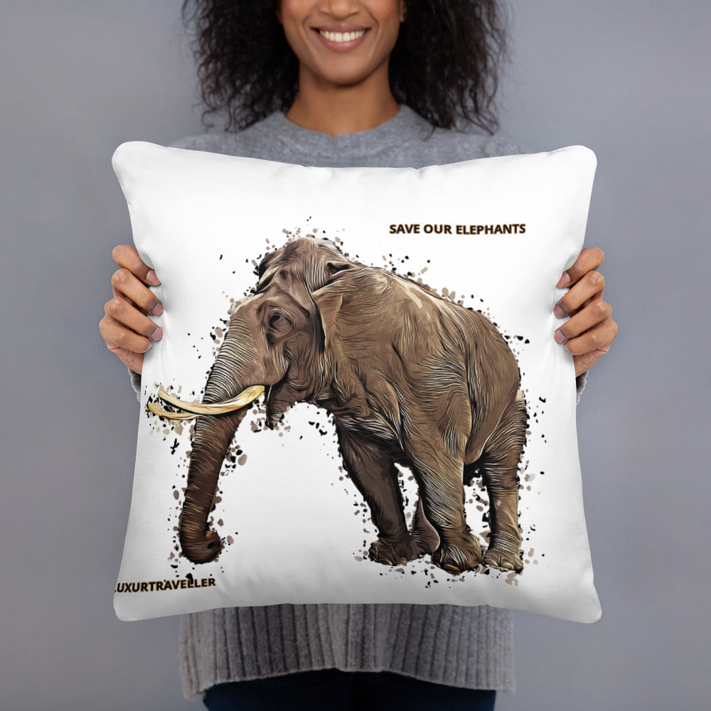 SAVE OUR ELEPHANTS PILLOW